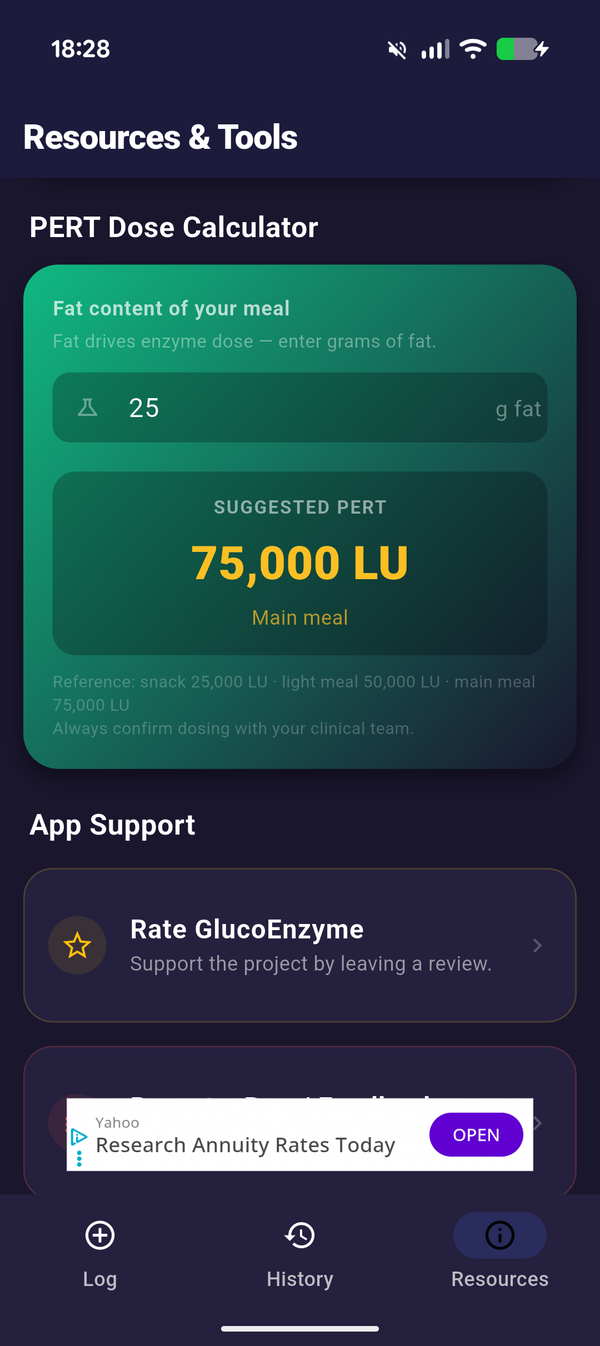 GlucoEnzyme Dose History